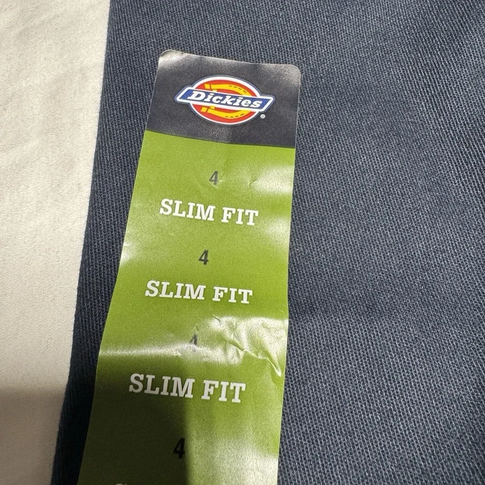 Boys Dickies Flex Slim Fit Khaki Pants In Black Size 4